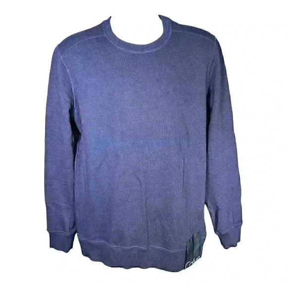 Calvin Klein True Indigo Sweatshirt Sweater Men's Medium Long Sleeve Crew Neck - Picture 1 of 3